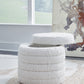 Duntler - Ivory - Storage Ottoman