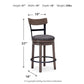 Caitbrook - UPH Swivel Barstool  - Gray