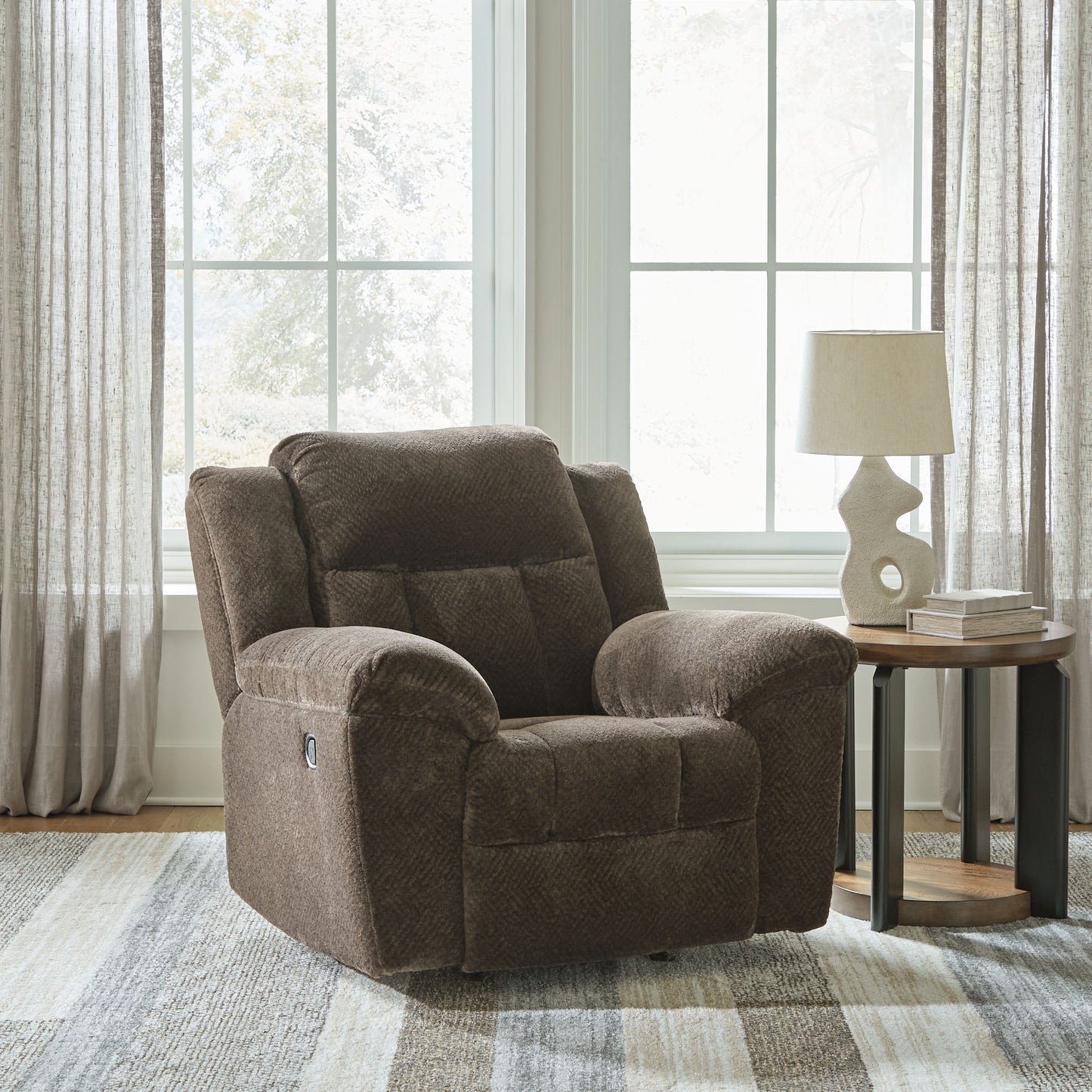 Frohn - Chocolate - Rocker Recliner - Fabric