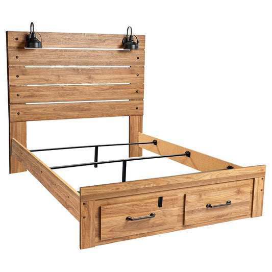 Pasklyn - Brown - Queen Panel Storage Bed