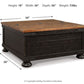 Valebeck - Lift Top Cocktail Table - Black / Brown