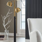 Sorcha - Metal Floor Lamp - Gold Finish / Black - Fraser Furniture & Mattresses