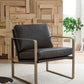 Bradett - Accent Chair - Dark Brown / Gold Finish