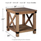 Aldwin - Gray - Rectangular End Table - Crossbuck Styling