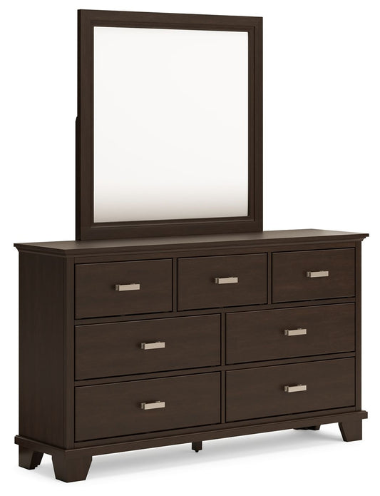 Covetown - Dresser And Mirror - Dark Brown