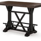 Valebeck - Rect Dining Room Counter Table With Wine Rack