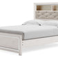 Altyra - White - Queen Panel Bookcase Bed With Roll Slats