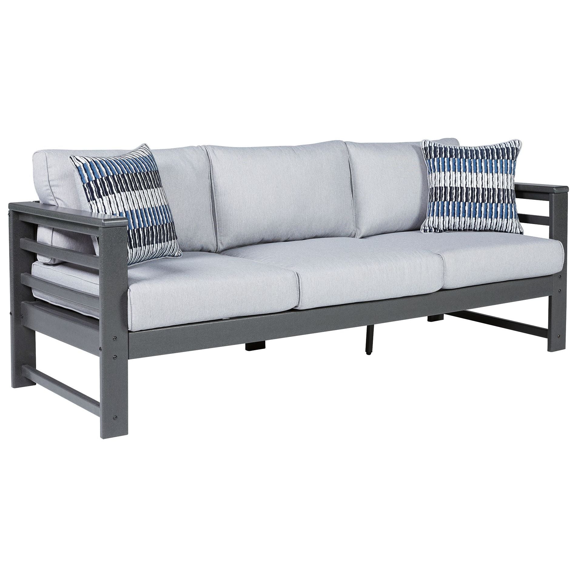 Amora - Charcoal Gray - Sofa With Cushion