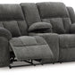 Frohn - Graphite - Dbl Reclining Loveseat With Console - Fabric