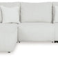 Top Tier - Alloy - 3-Piece Sectional Sofa With LAF Press Back Chaise