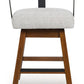 Ralene - Medium Brown - Upholstered Swivel Barstool (Set of 2)