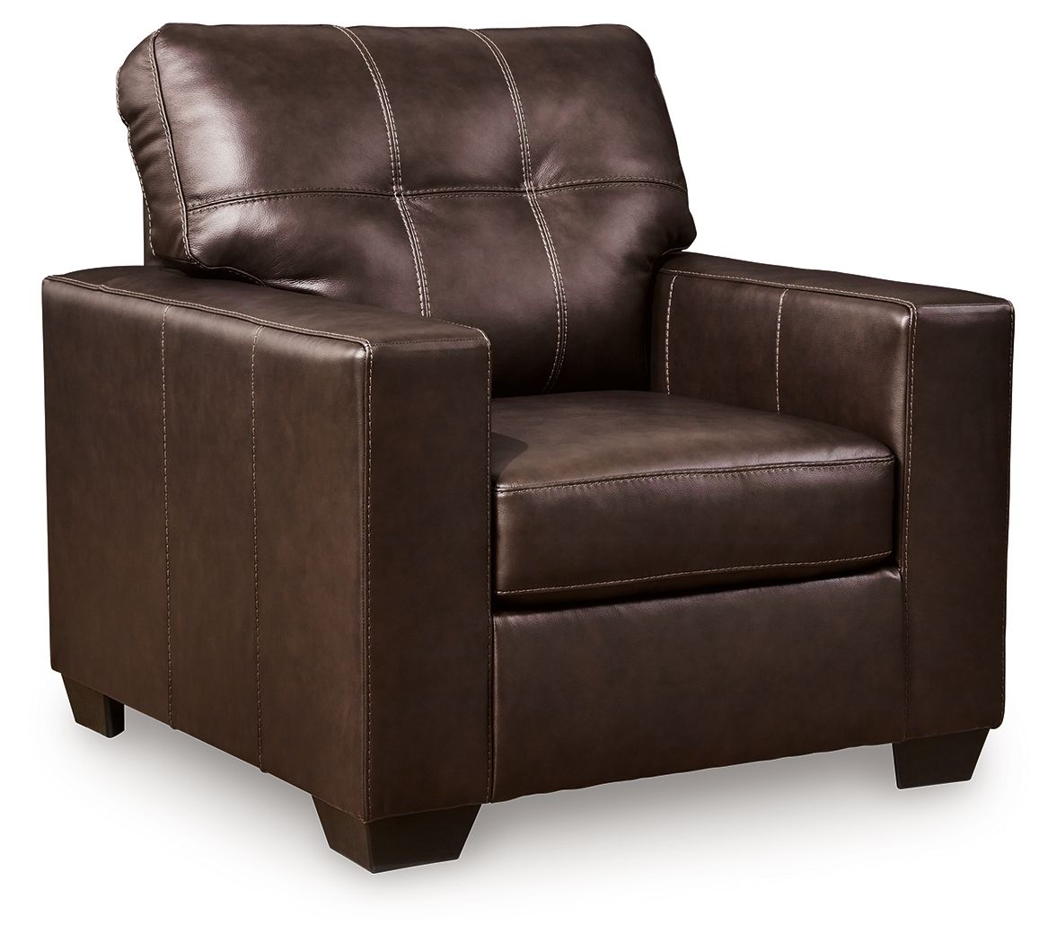 Santorine - Dark Brown - Chair - Leather Match