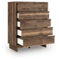 Chirason - Brown - Five Drawer Wide Chest