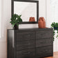 Hollivern - Dresser And Mirror - Dark Gray