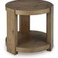 Flangren - Round End Table - Light Brown - Fraser Furniture & Mattresses