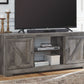 Wynnlow - Gray - 63" TV Stand With Glass/Stone Fireplace Insert