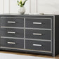 Zuraleus - Black - Six Drawer Dresser