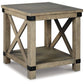 Aldwin - Rectangular End Table - Crossbuck Styling - Gray