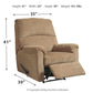 Nerviano - Mocha - Zero Wall Recliner - Fabric