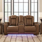 Gruaro - Power Reclining Loveseat With Console / Adjustable Headrest - Amber