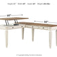 Realyn - L Shaped Desk With Lift Top - White / Brown