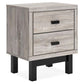 Vessalli - Black / Gray - Two Drawer Nightstand