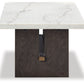 Burkhaus - White / Dark Brown - Rectangular Cocktail Table