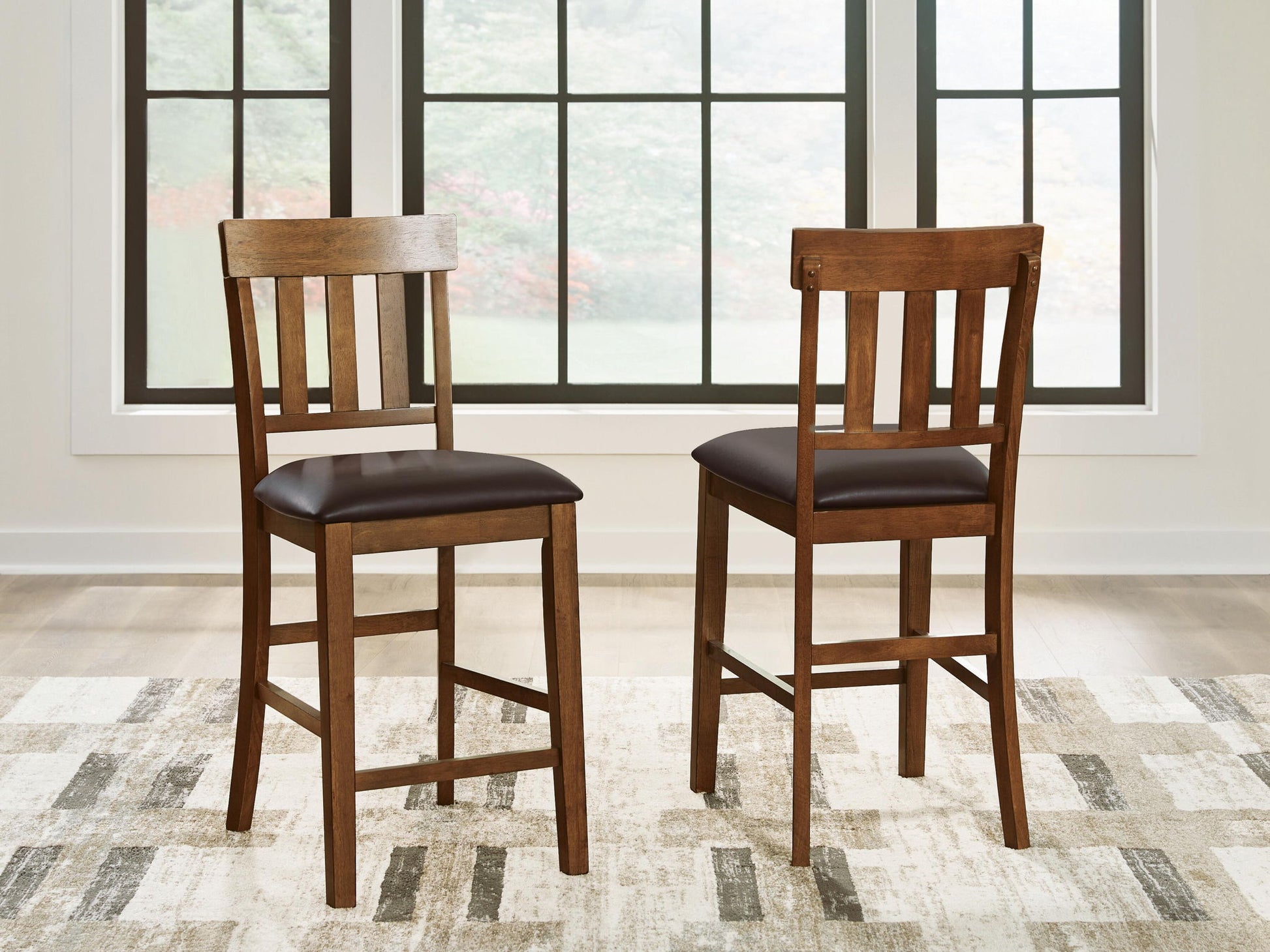 Ralene - Upholstered Barstool (Set of 2) - Medium Brown - Fraser Furniture & Mattresses