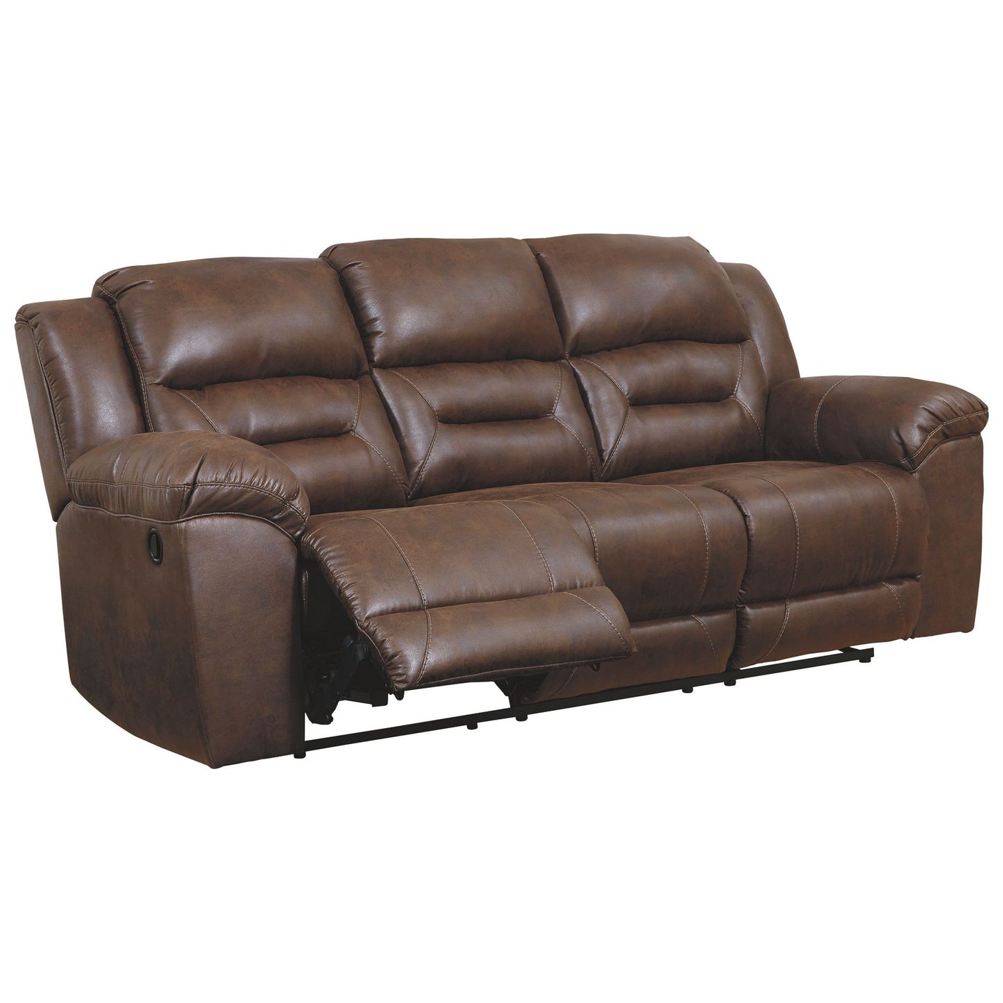 Stoneland - Chocolate - Reclining Sofa - Faux Leather