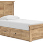 Makidern - Panel Storage Bed With 2 Under Bed Storage Units
