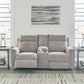 Barnsana - Ash - Dbl Power Reclining Loveseat With Console - Fabric