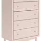 Wistenpine - Blush - Five Drawer Chest