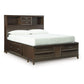 Vanmore - Dark Brown - Queen Storage Bed