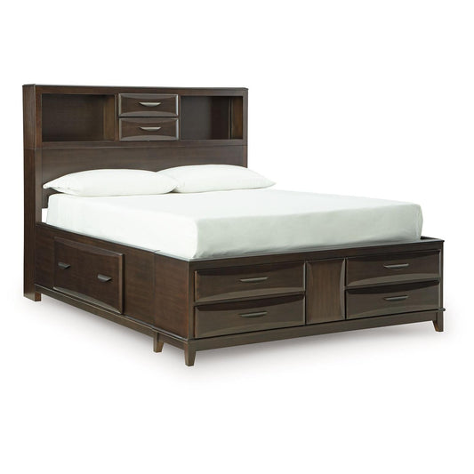 Vanmore - Dark Brown - Queen Storage Bed