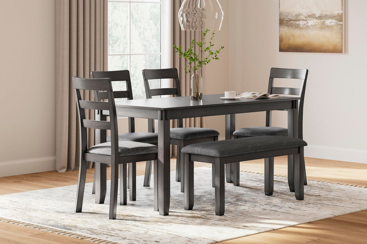 Bridson - RECT DRM Table Set (Set of 6) - Gray - Fraser Furniture & Mattresses