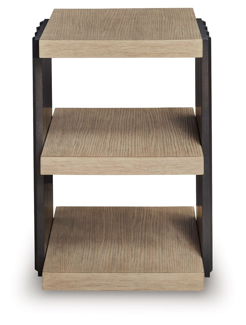 Rylandyn - Rectangular End Table - Black / Light Brown - Fraser Furniture & Mattresses