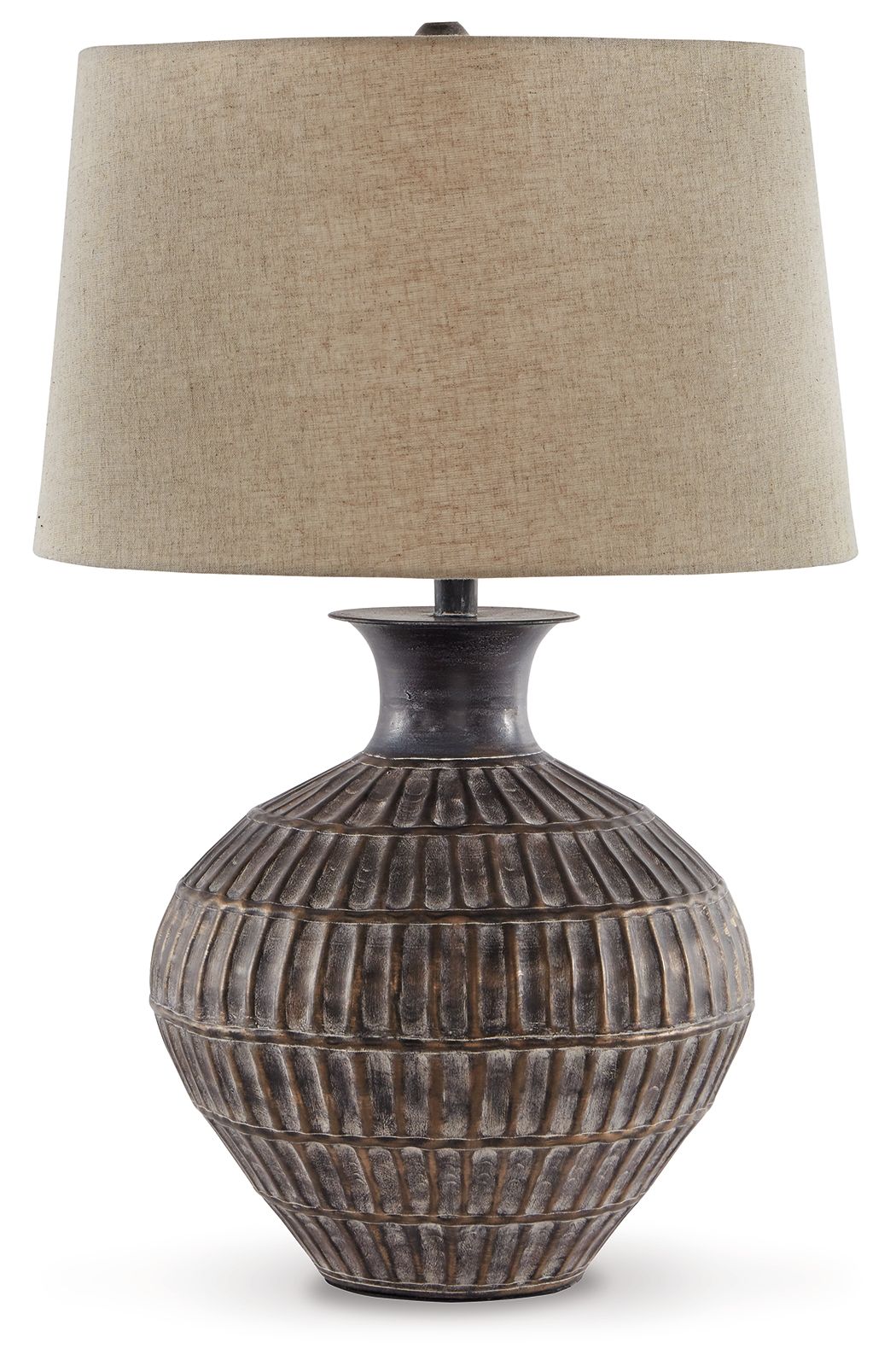 Magan - Metal Table Lamp  - Antique Bronze Finish - Fraser Furniture & Mattresses