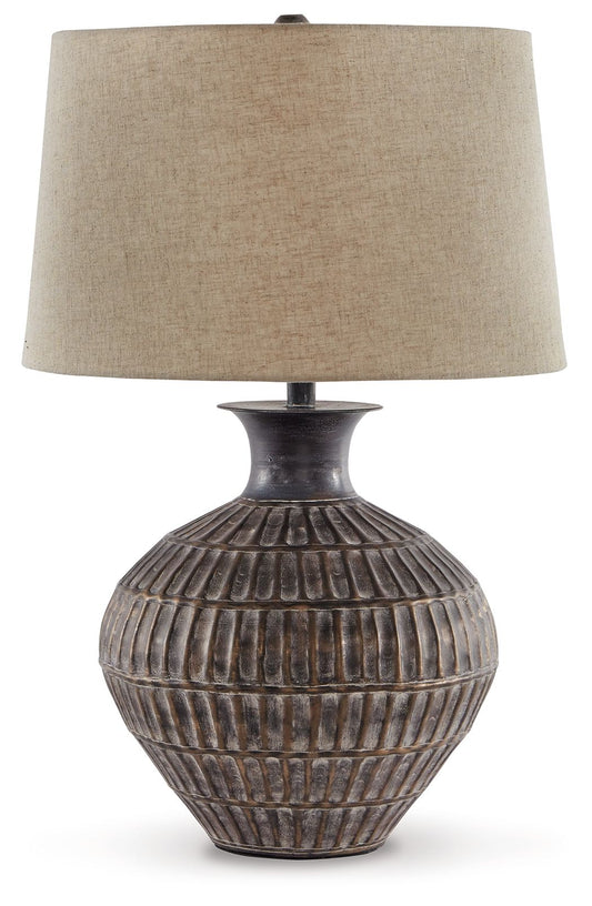 Magan - Metal Table Lamp  - Antique Bronze Finish - Fraser Furniture & Mattresses