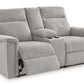 Barnsana - Ash - Dbl Power Reclining Loveseat With Console - Fabric