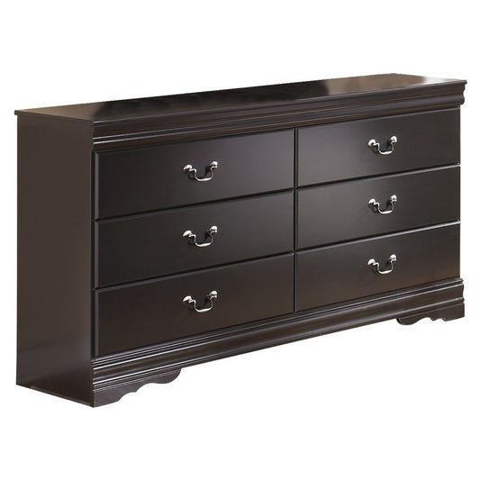 Huey - Black - Six Drawer Dresser