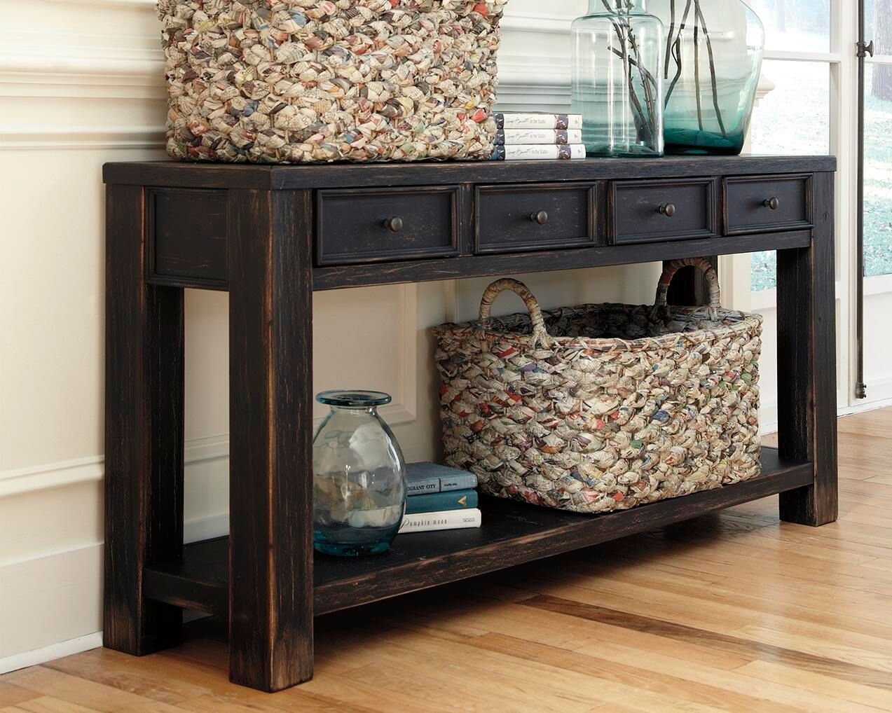 Gavelston - Sofa Table - Black - Fraser Furniture & Mattresses