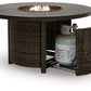 Monterey Point - Round Fire Pit Table - Dark Brown