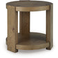 Flangren - Round End Table - Light Brown - Fraser Furniture & Mattresses