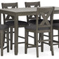 Caitbrook - Gray - Rect Drm Counter Table Set (Set of 7)