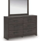 Prendonea - Charcoal - Dresser and Mirror