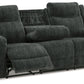 Martinglenn - Ebony - Reclining Sofa W/Drop Down Table - Fabric