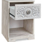 Paxberry - One Drawer Night Stand - Open Cubby - Whitewash