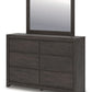 Fraluna - Dresser And Mirror - Charcoal
