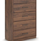 Fortlorn - Walnut Brown - Five Drawer Chest