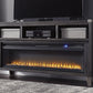 Todoe - 2 Pc. - 65" TV Stand With Wide Fireplace Insert - Gray